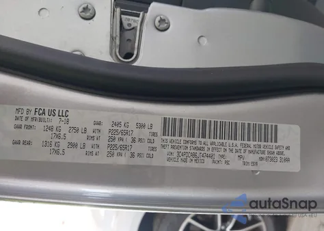 2018 Dodge Journey Se z USA, uszkodzony, nr VIN 3C4PDCAB6JT474401